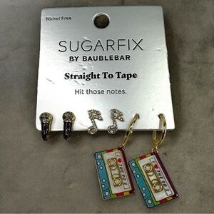 Sugarfix by Baublebar Straight To Tape Music Themed Statement Earrings